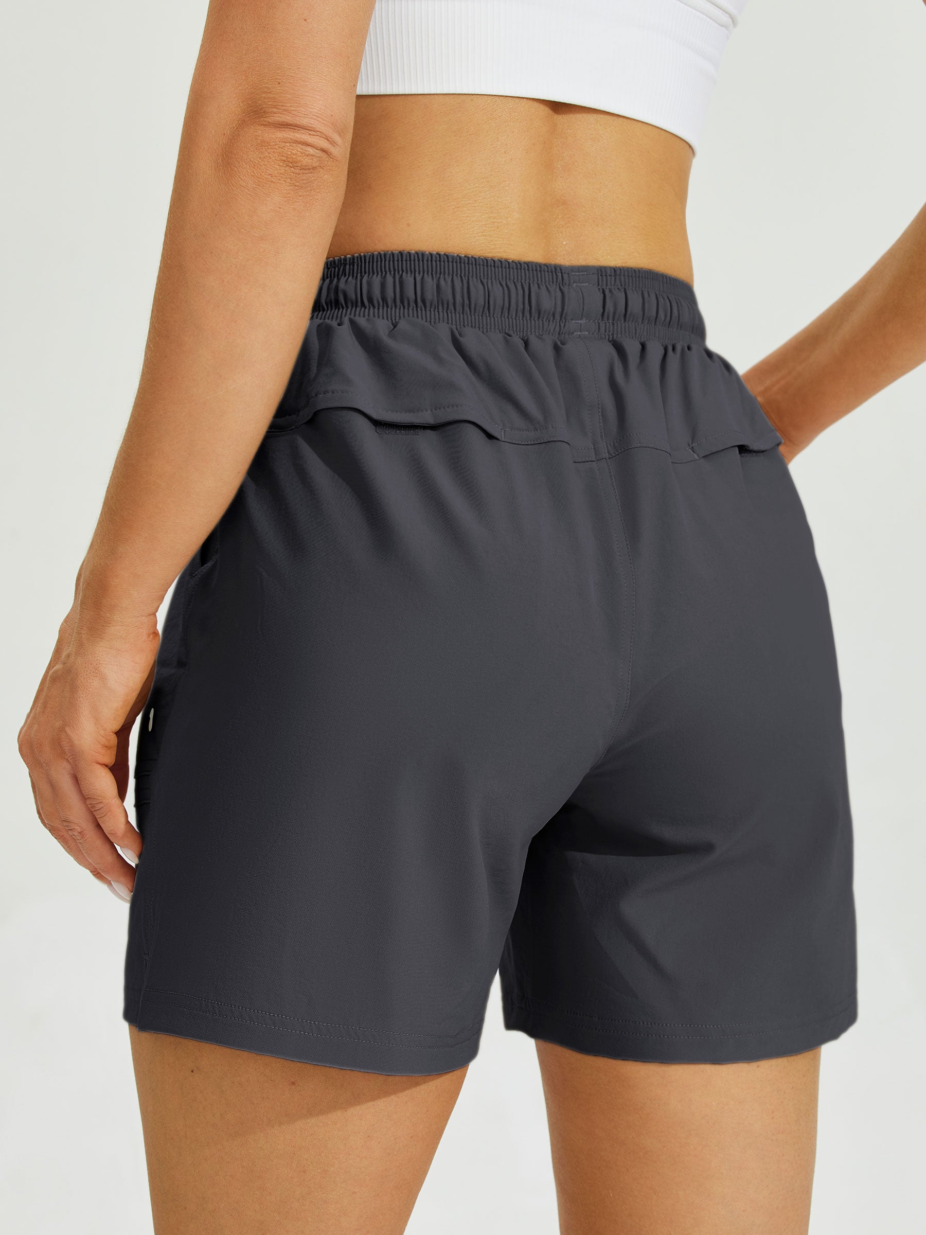Womens Stretch Shorts with Pockets dark gray3