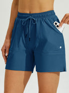 Womens Stretch Shorts with Pockets deep blue2