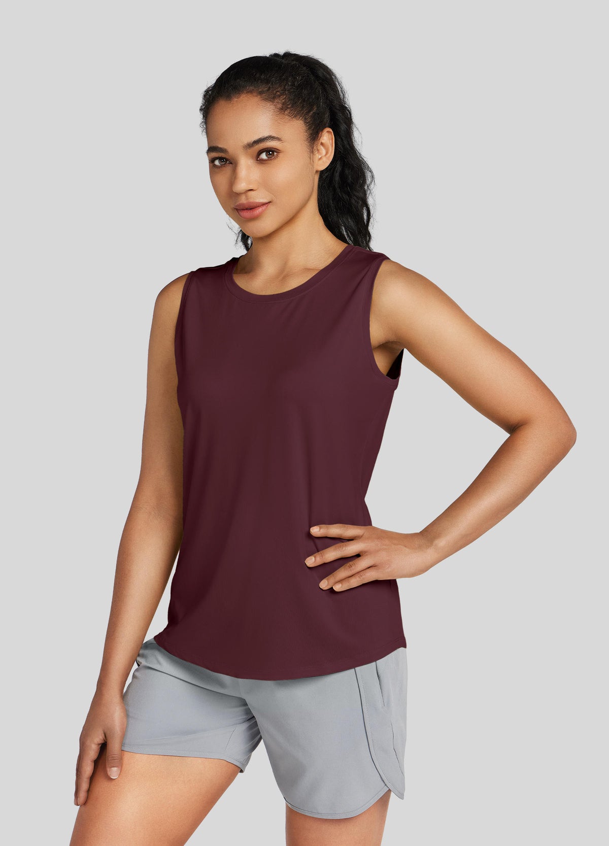 Womens Workout Tank Top wine red