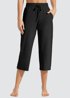 Womens Loose Capri Yoga Pants black