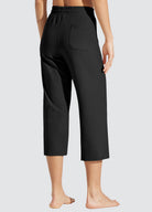 Womens Loose Capri Yoga Pants black