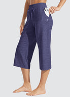 Womens Loose Capri Yoga Pants violet