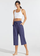 Womens Loose Capri Yoga Pants violet