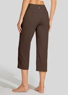Womens Crossover Yoga Capris brown
