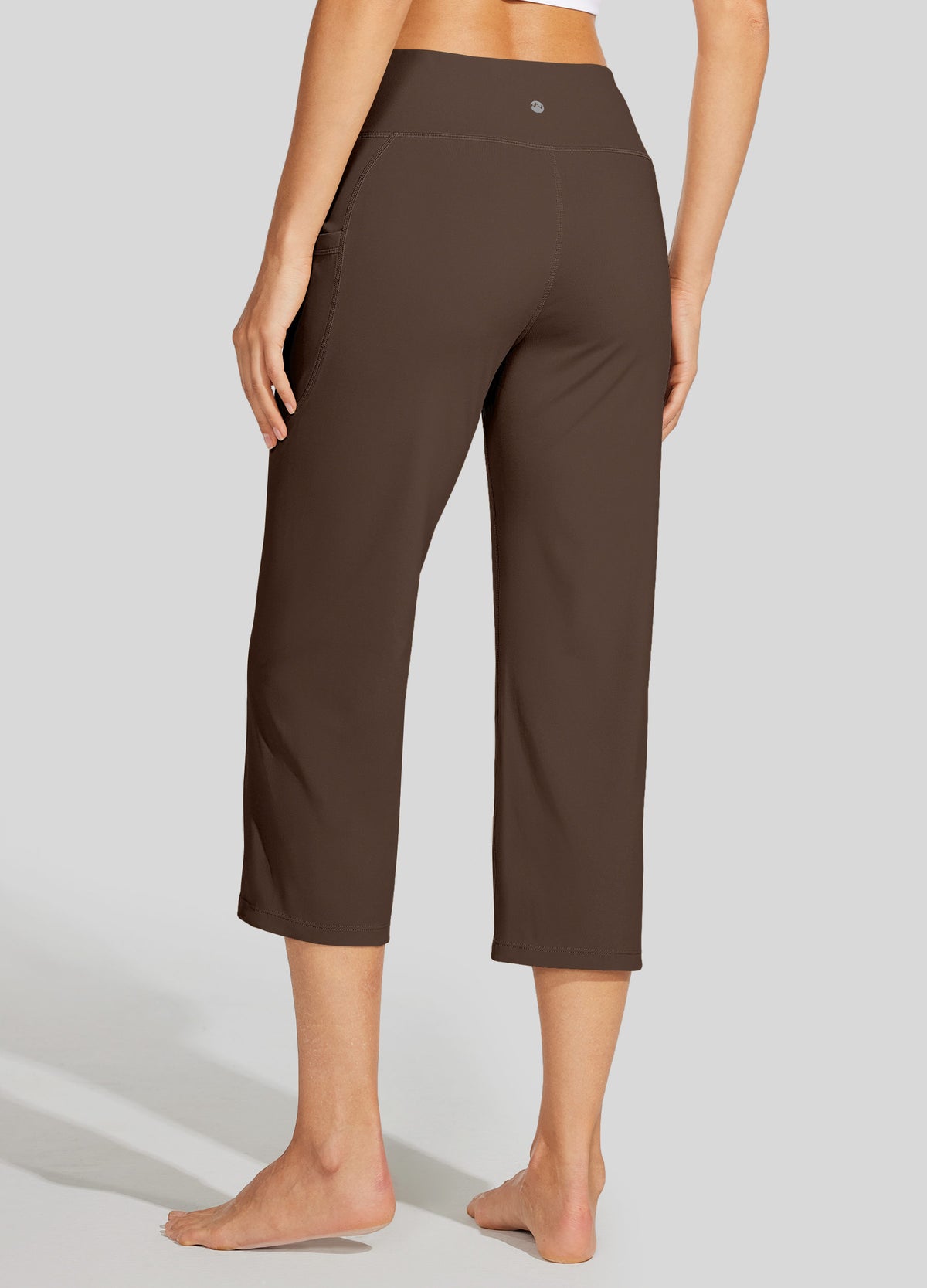 Womens Crossover Yoga Capris brown