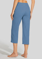 Womens Crossover Yoga Capris stone blue