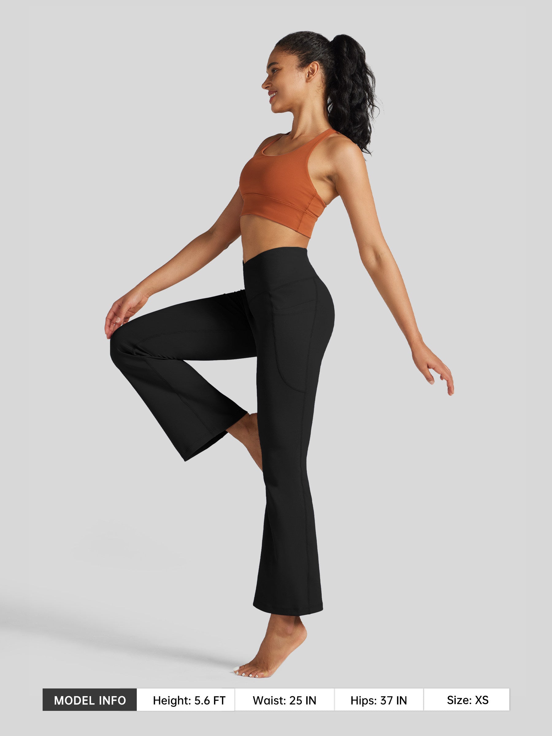 Womens Crossover Flare Yoga Leggings 29 Inch wine red
