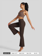 Womens Crossover Flare Yoga Leggings 31 Inch coffee