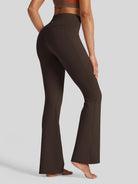 Womens Crossover Flare Yoga Leggings 31 Inch coffee