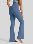 Womens Crossover Flare Yoga Leggings 31 Inch fog blue