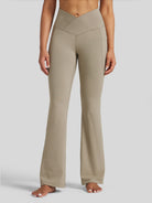 Womens Crossover Flare Yoga Leggings 29 Inch khaki