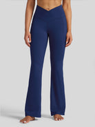 Womens Crossover Flare Yoga Leggings 31 Inch navy